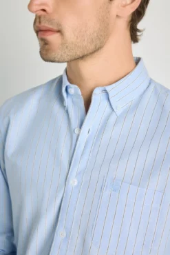 Camisa de riscas de manga comprida
