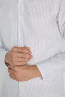 Camisa de riscas de manga comprida