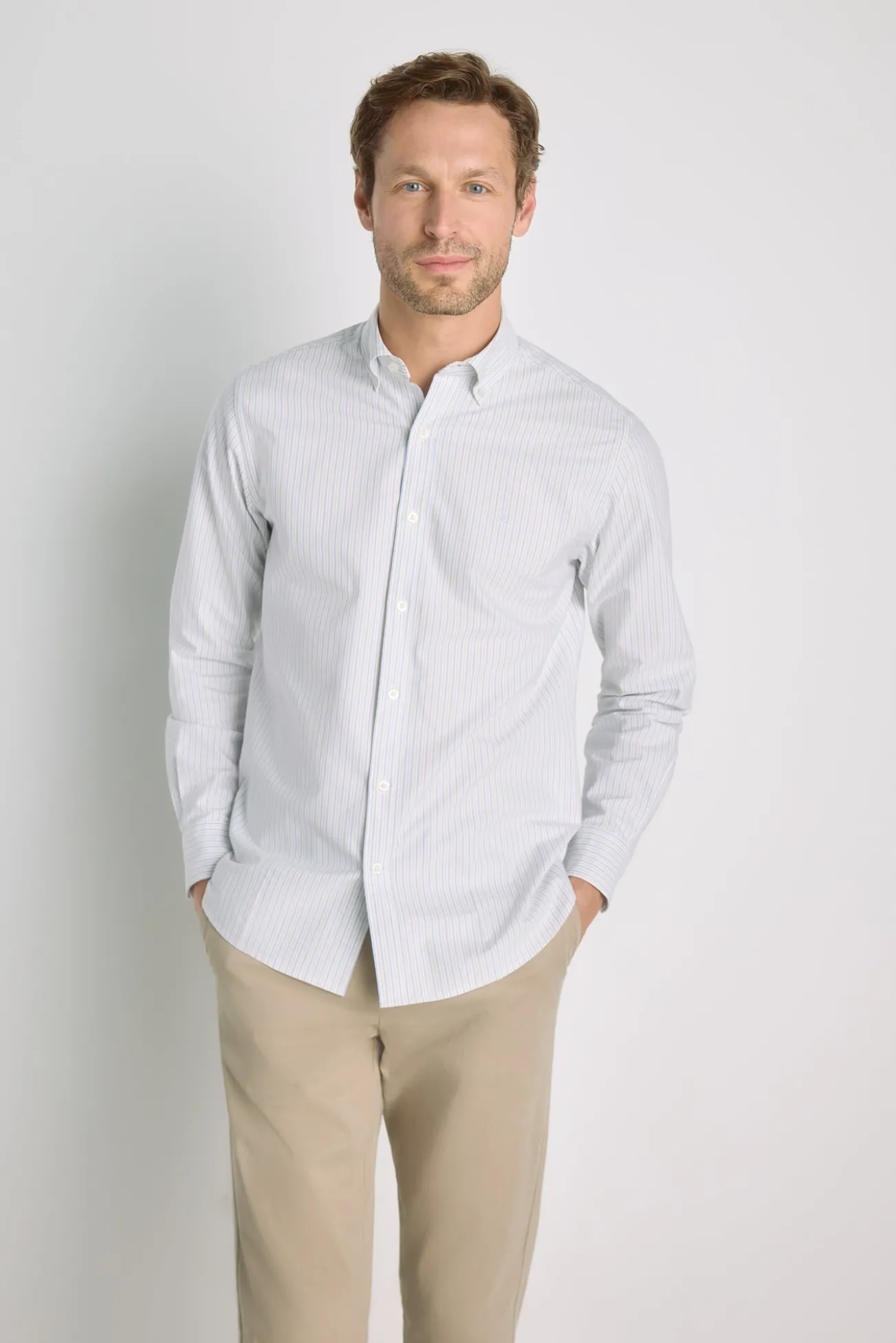 Camisa de riscas de manga comprida