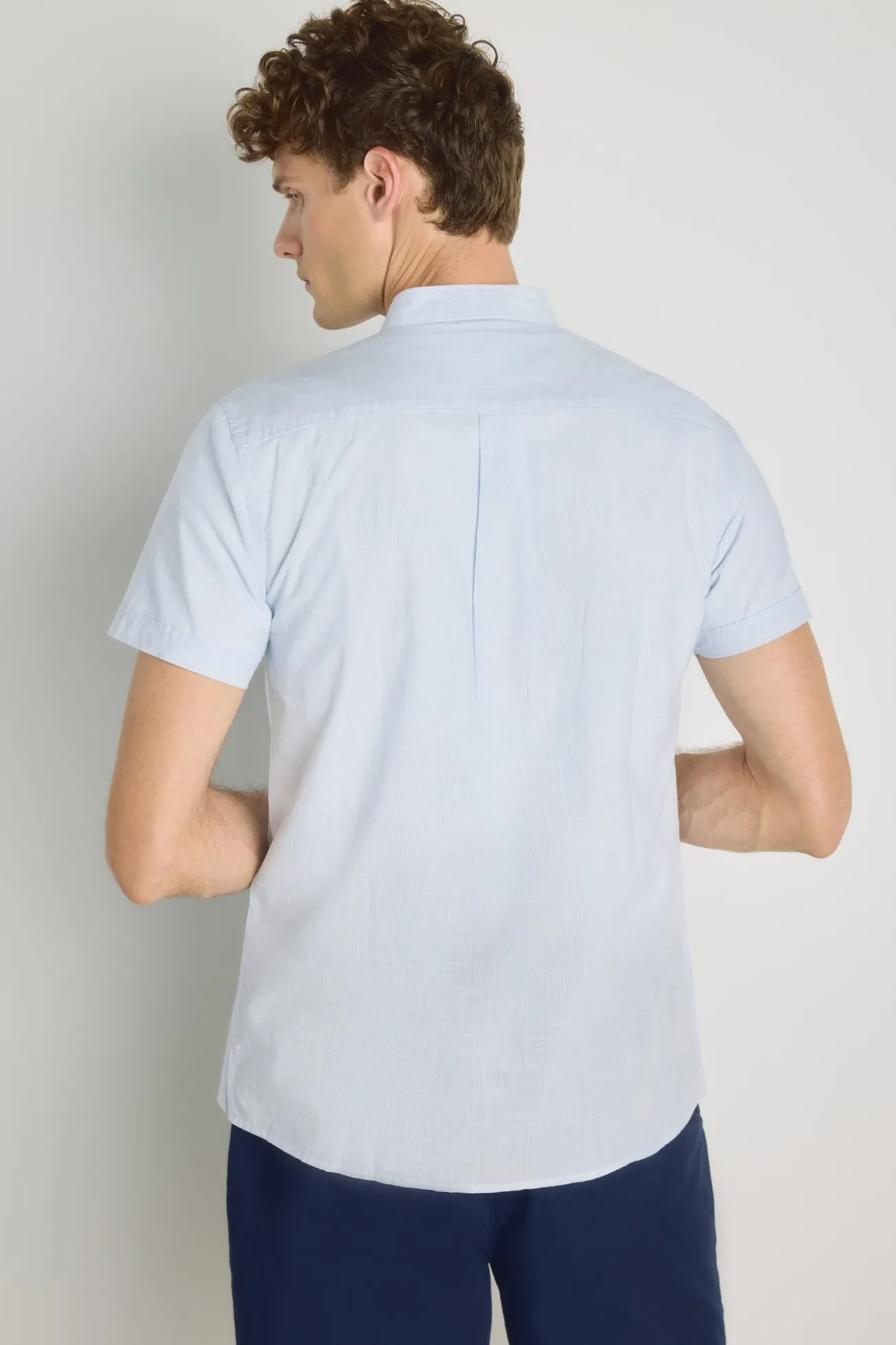 Camisa de riscas de manga curta