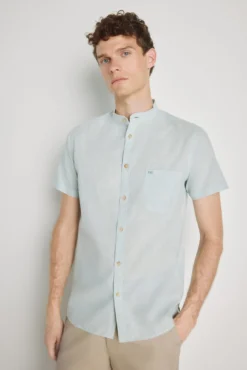Camisa de riscas de manga curta