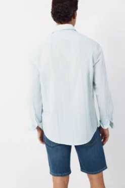 Camisa de riscas em algodão slub
