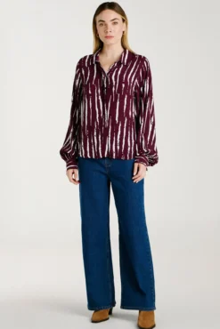 Camisa de viscose estampada