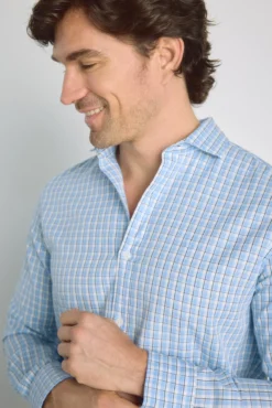 Camisa de xadrez de manga comprida
