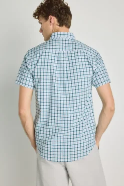 Camisa de xadrez de manga curta