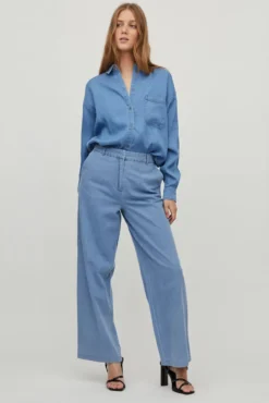Camisa efeito Denim