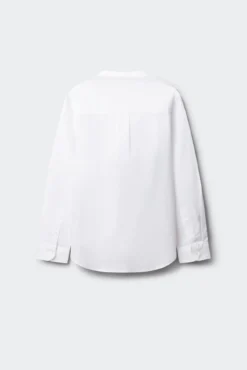 Camisa gola mao em linho para criança