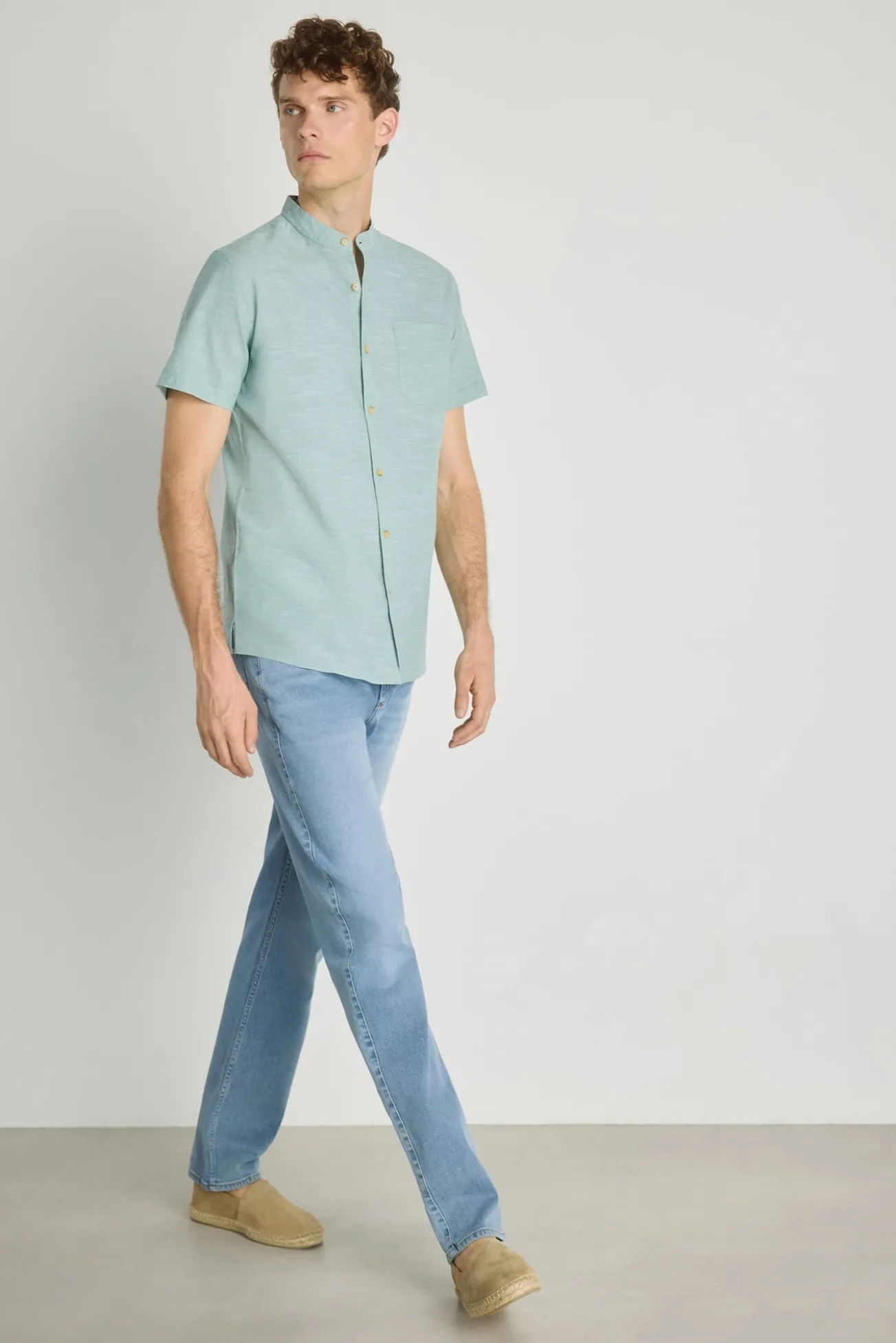 Camisa gola mao manga curta