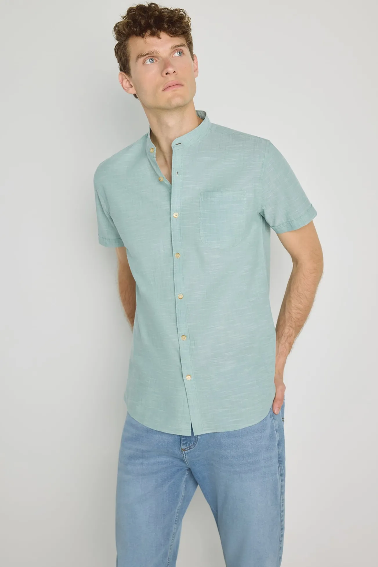 Camisa gola mao manga curta
