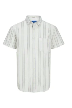 Camisa linho às riscas