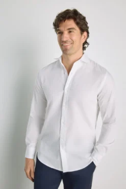 Camisa lisa de manga comprida