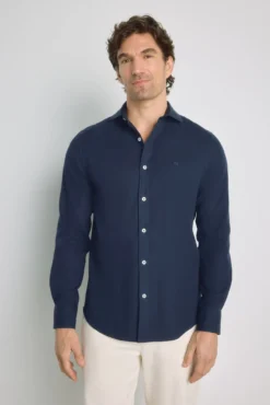 Camisa lisa de manga comprida