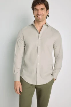 Camisa lisa de manga comprida