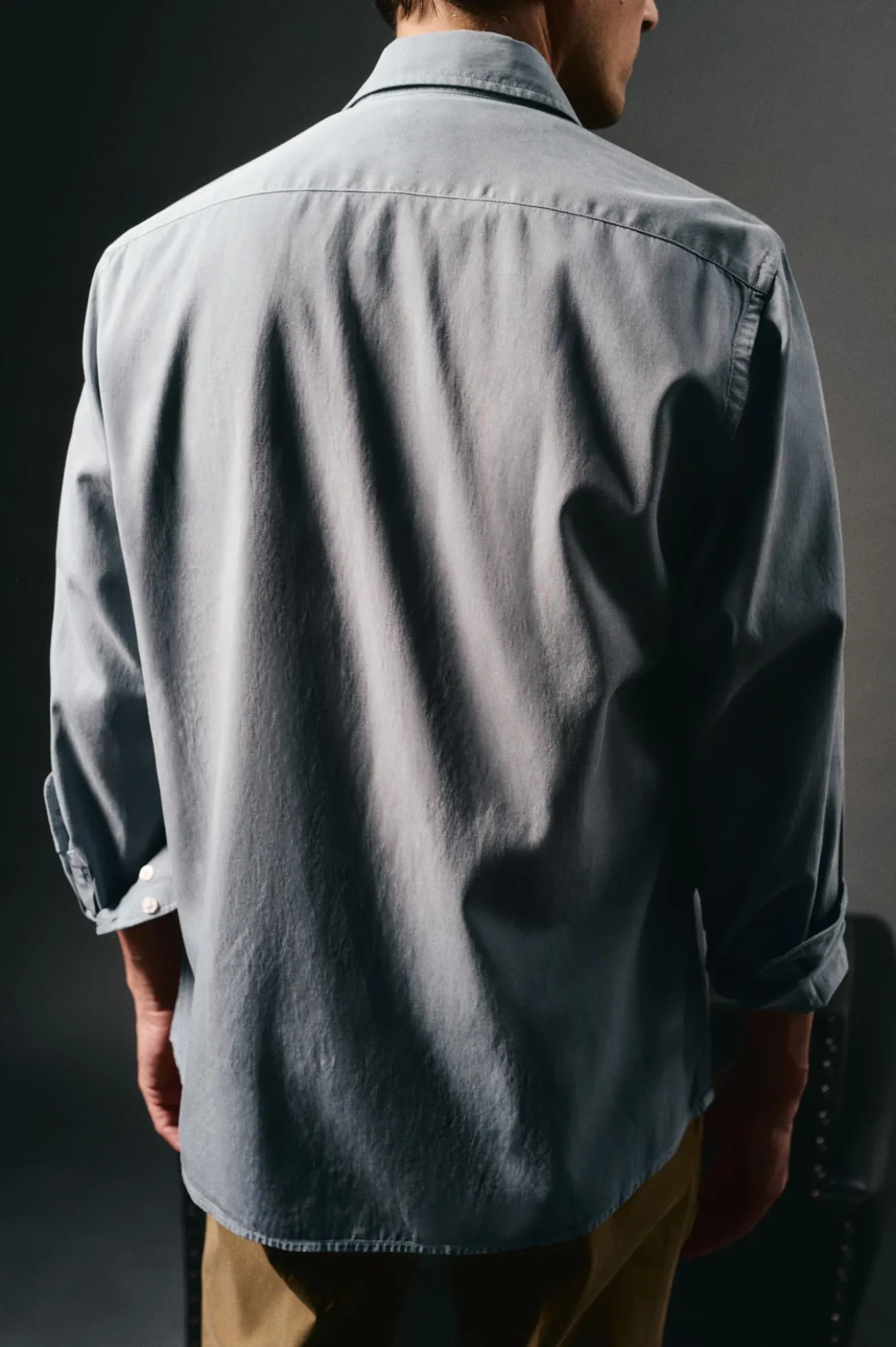 Camisa liso de algodão tencel sarja