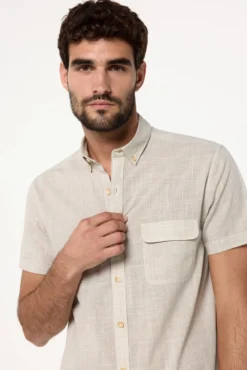 Camisa malha slub lisa