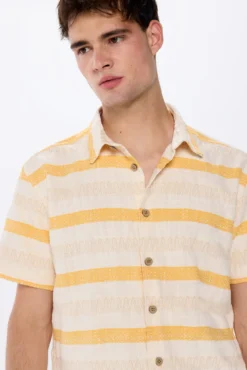 Camisa manga curta jacquard