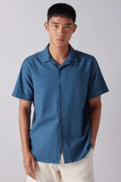 Camisa manga curta rústica