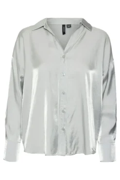 Camisa oversized feminina com gola em bico