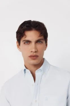 Camisa oxford listrada com vela