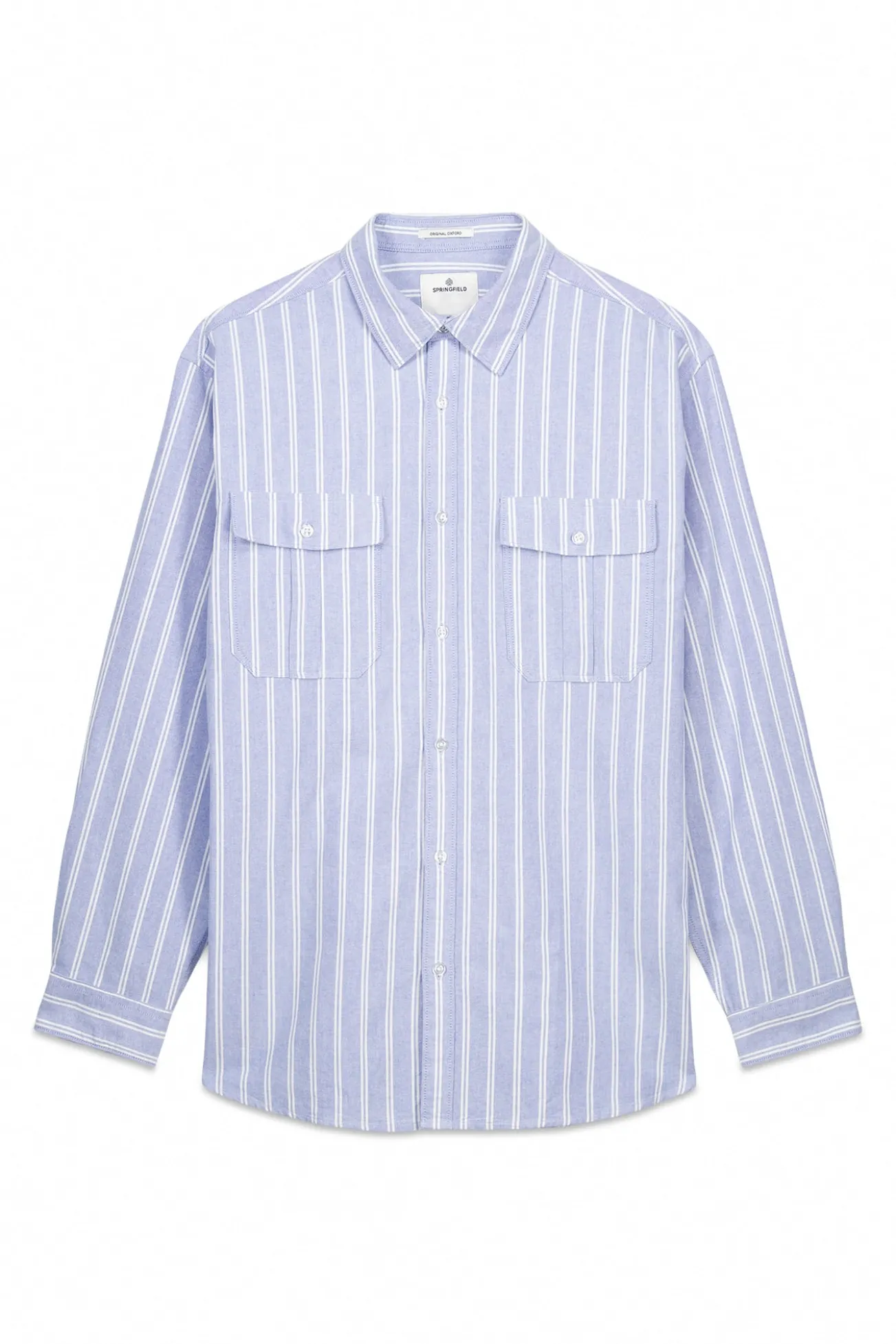 Camisa Oxford riscas com bolsos