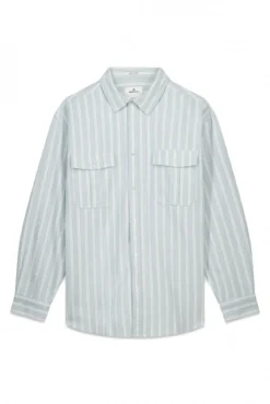 Camisa Oxford riscas com bolsos