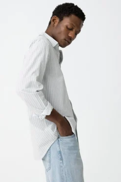 Camisa Oxford riscas regular fit