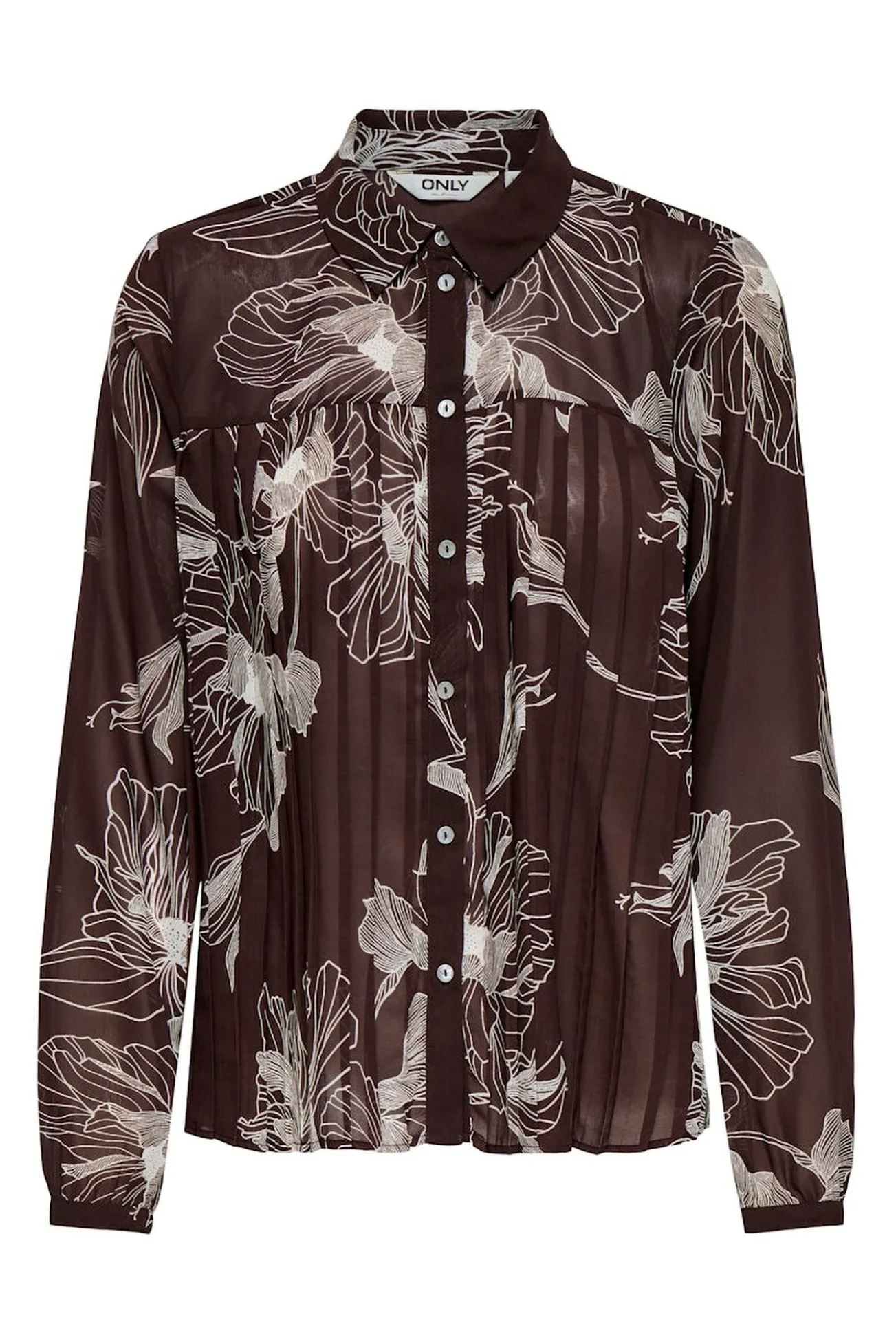 Camisa plissada de chiffon