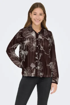 Camisa plissada de chiffon