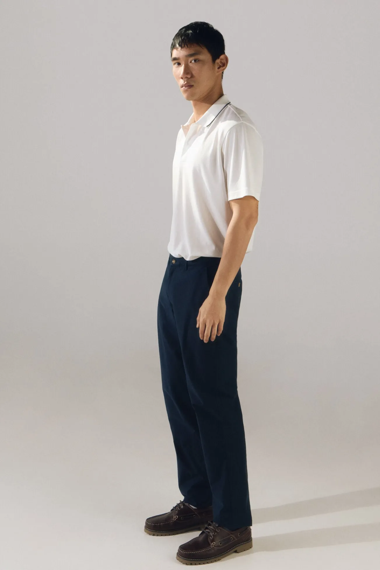 Camisa pólo com gola jacquard Coolmax®
