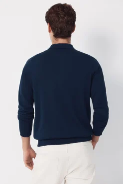 Camisa polo de algodão de manga manga comprida