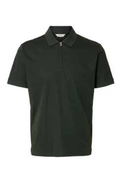 Camisa polo manga curta com fecho-éclair