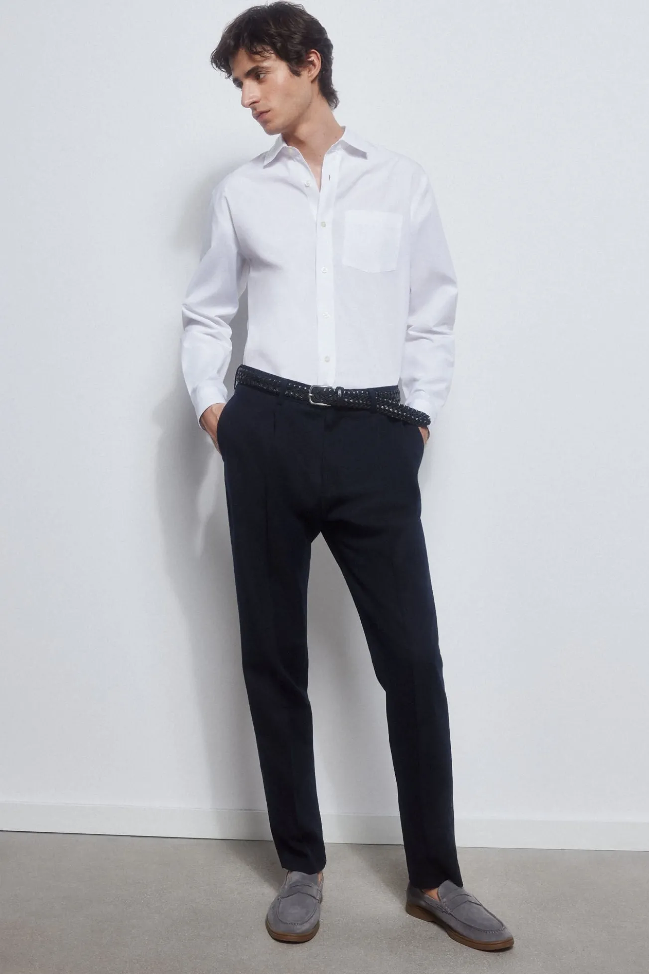 Camisa popelina tecido italiano