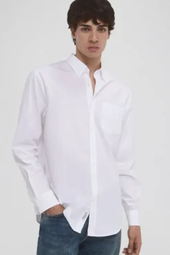 Camisa popelina tecido italiano