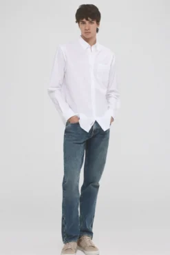 Camisa popelina tecido italiano