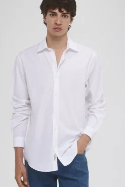 Camisa popelina tecido italiano