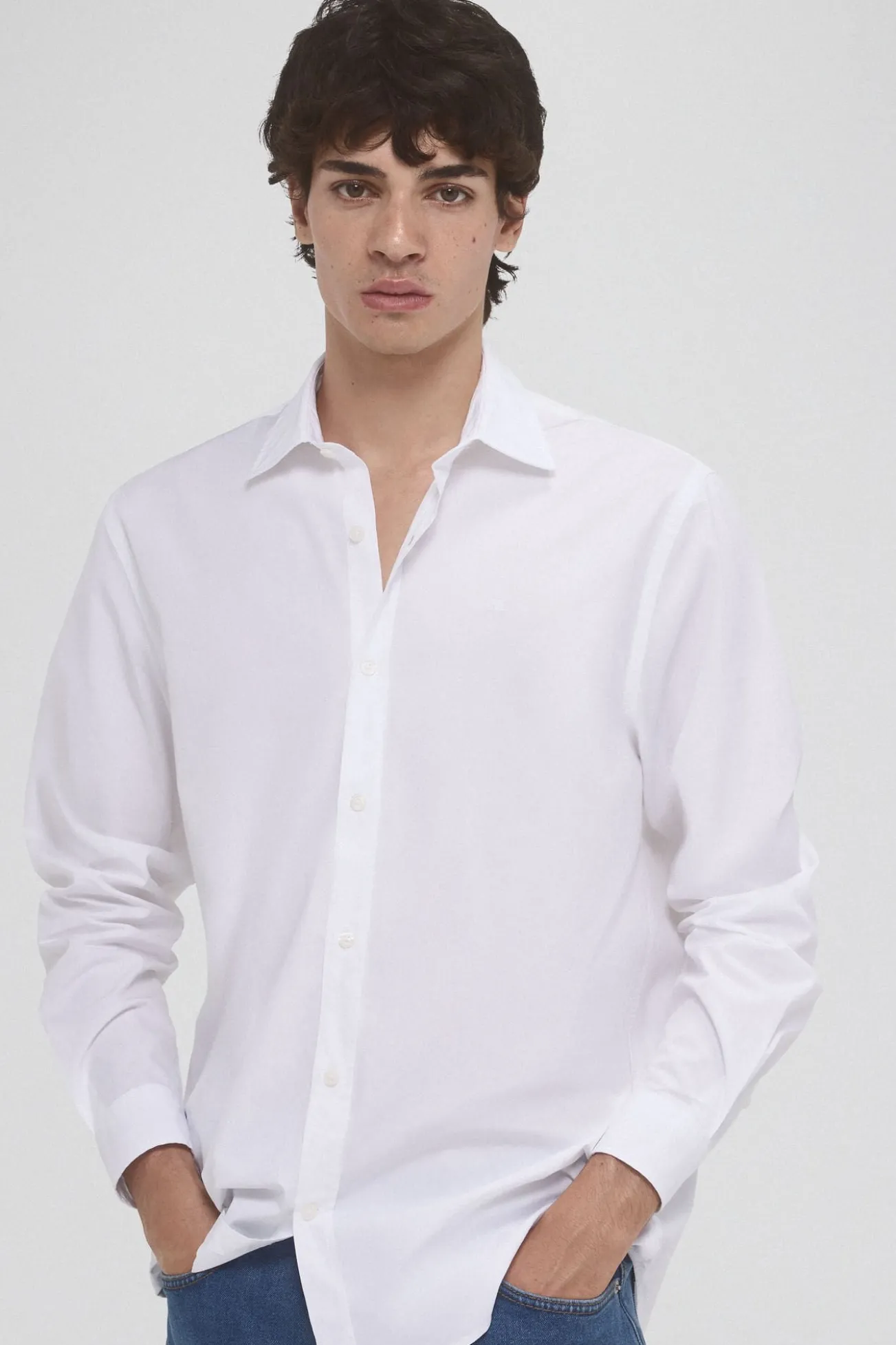Camisa popelina tecido italiano