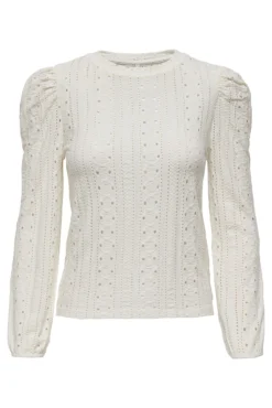 Camisa pré-mamã com mangas bufantes em malha jacquard