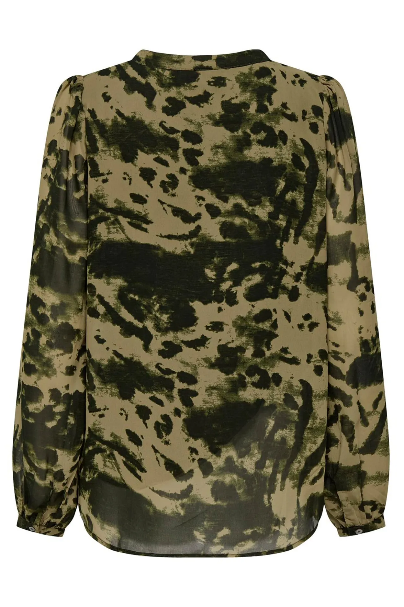 Camisa pré-mamã manga longa com estampado marrom e preta