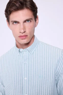 Camisa riscas com ajuste relaxado