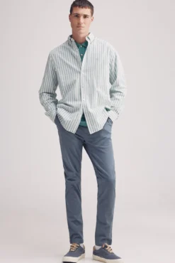 Camisa riscas de algodão