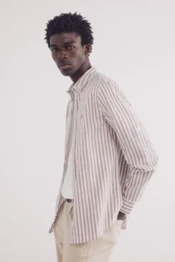 Camisa riscas de algodão