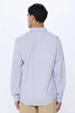 Camisa riscas de popelina