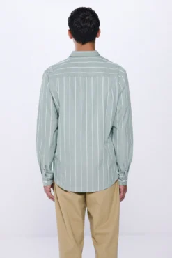 Camisa riscas de popelina