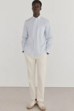 Camisa riscas que não pode ser passada a ferro + resistente a manchas