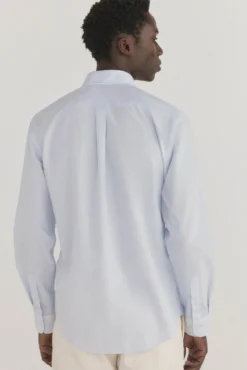 Camisa riscas que não pode ser passada a ferro + resistente a manchas