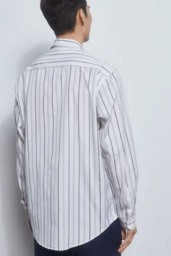 Camisa riscas tecido italiano
