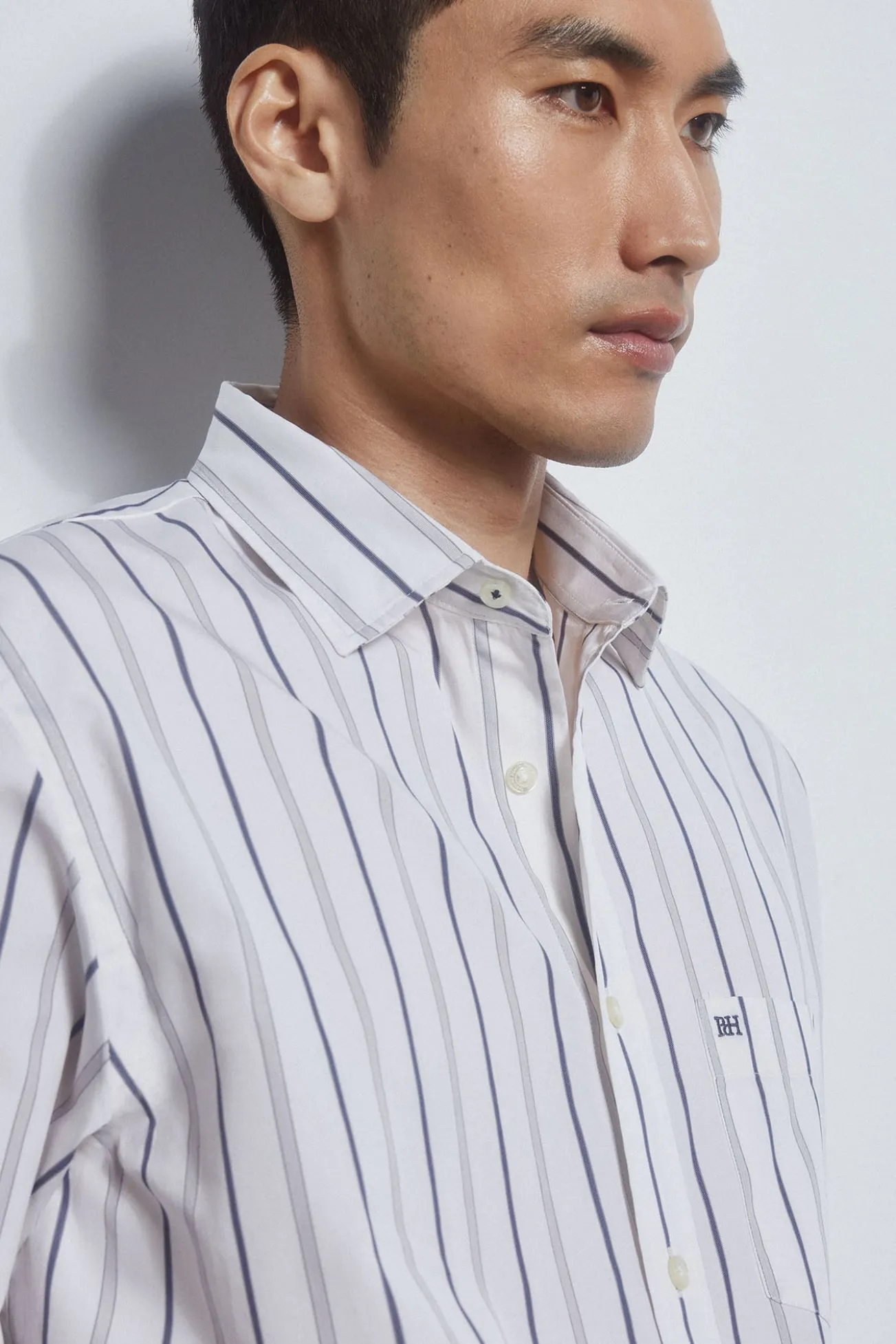 Camisa riscas tecido italiano