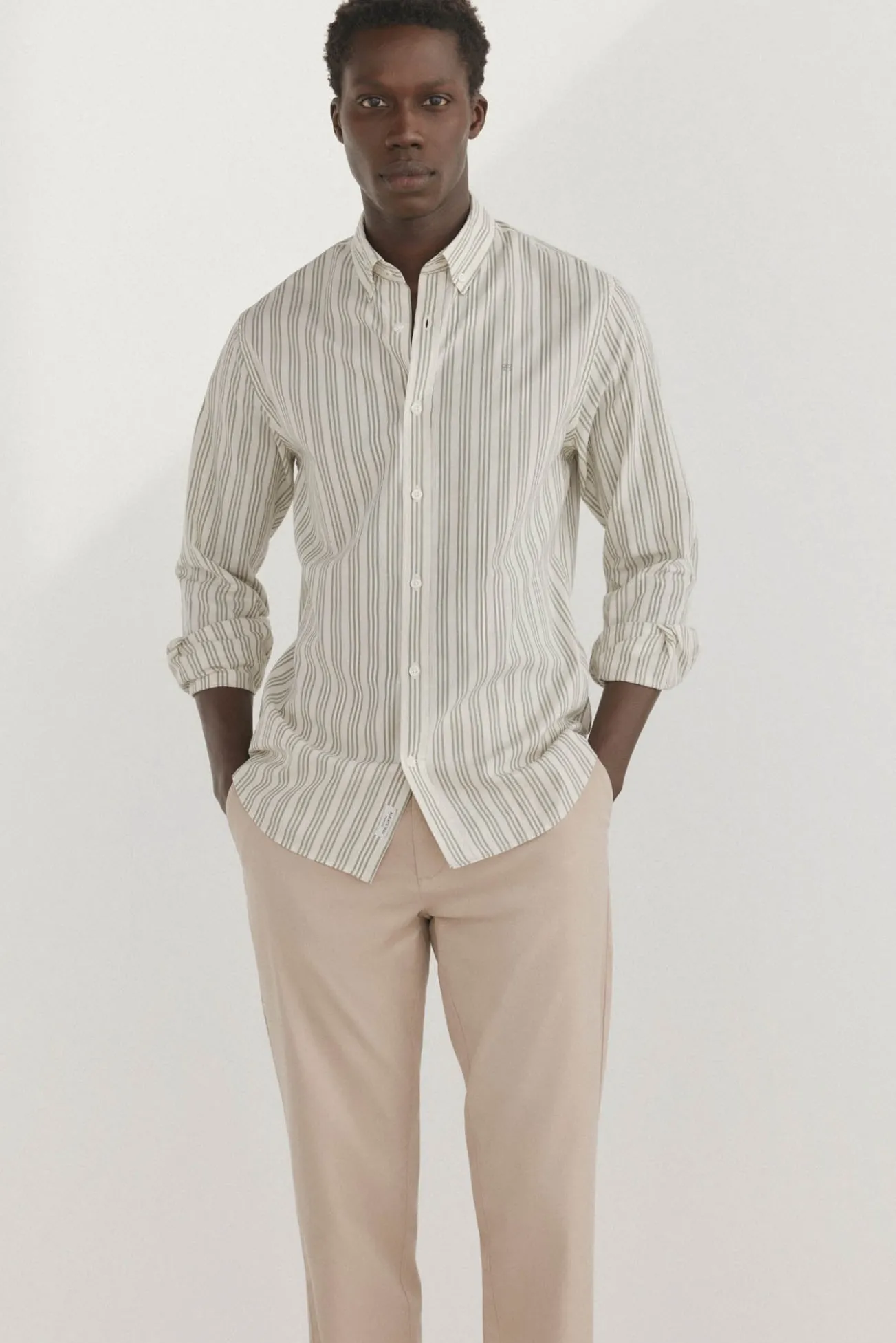 Camisa riscas tecido italiano