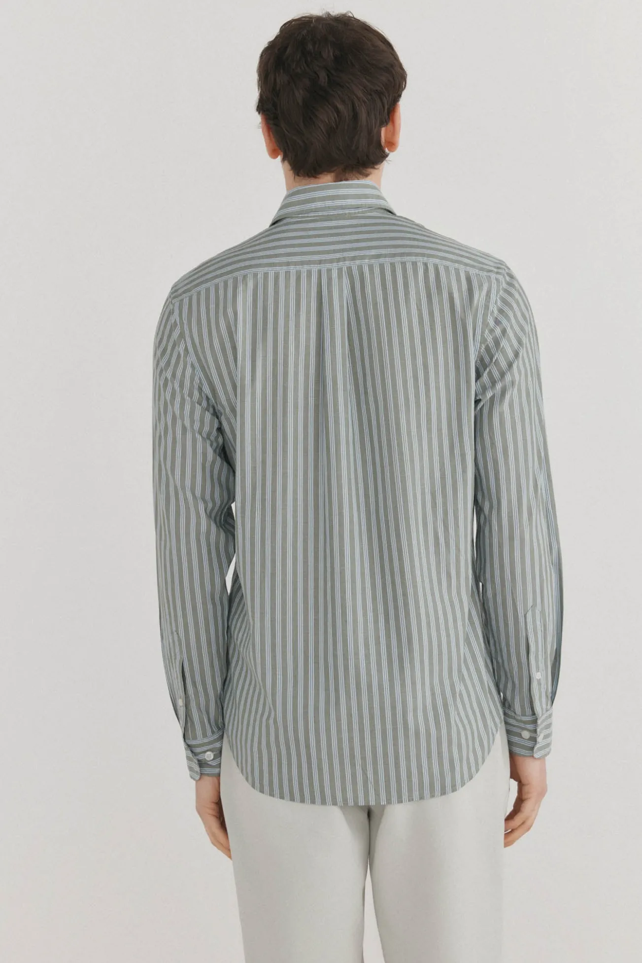 Camisa riscas tecido italiano