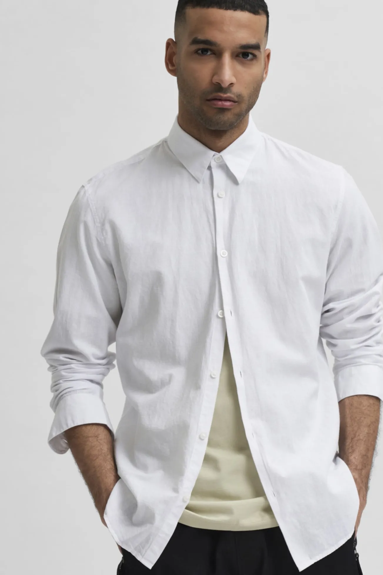 Camisa slim fit de algodão orgânico